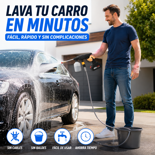 Hidrolavadora Portatil: Lava tu carro fácil y rápido.