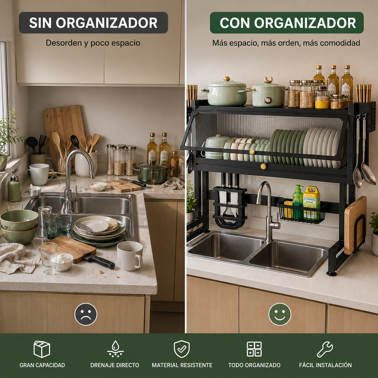 Escurridor y Organizador de Loza Elegante