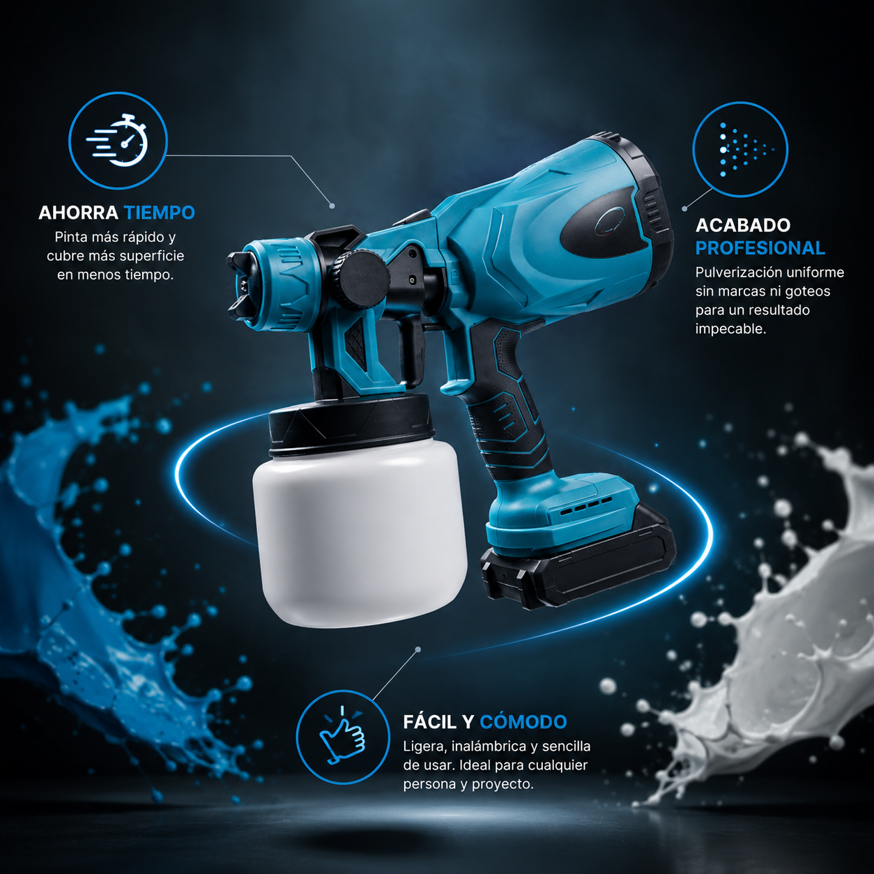 Pistola de Pintura Inalámbrica: Ideal para casa y trabajo
