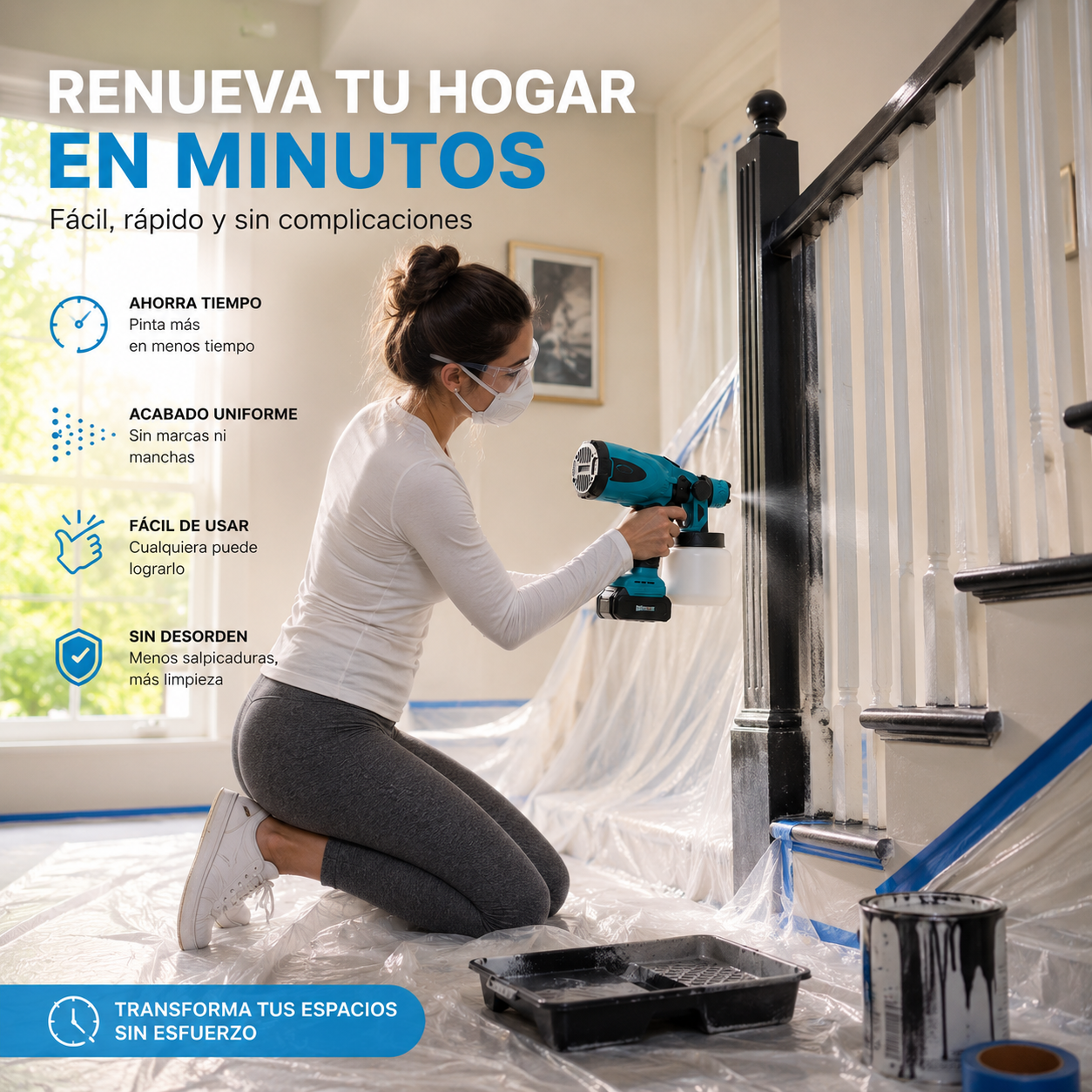 Pistola de Pintura Inalámbrica: Ideal para casa y trabajo