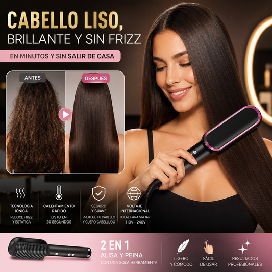 Cepillo Plancha Alisador 2 En 1