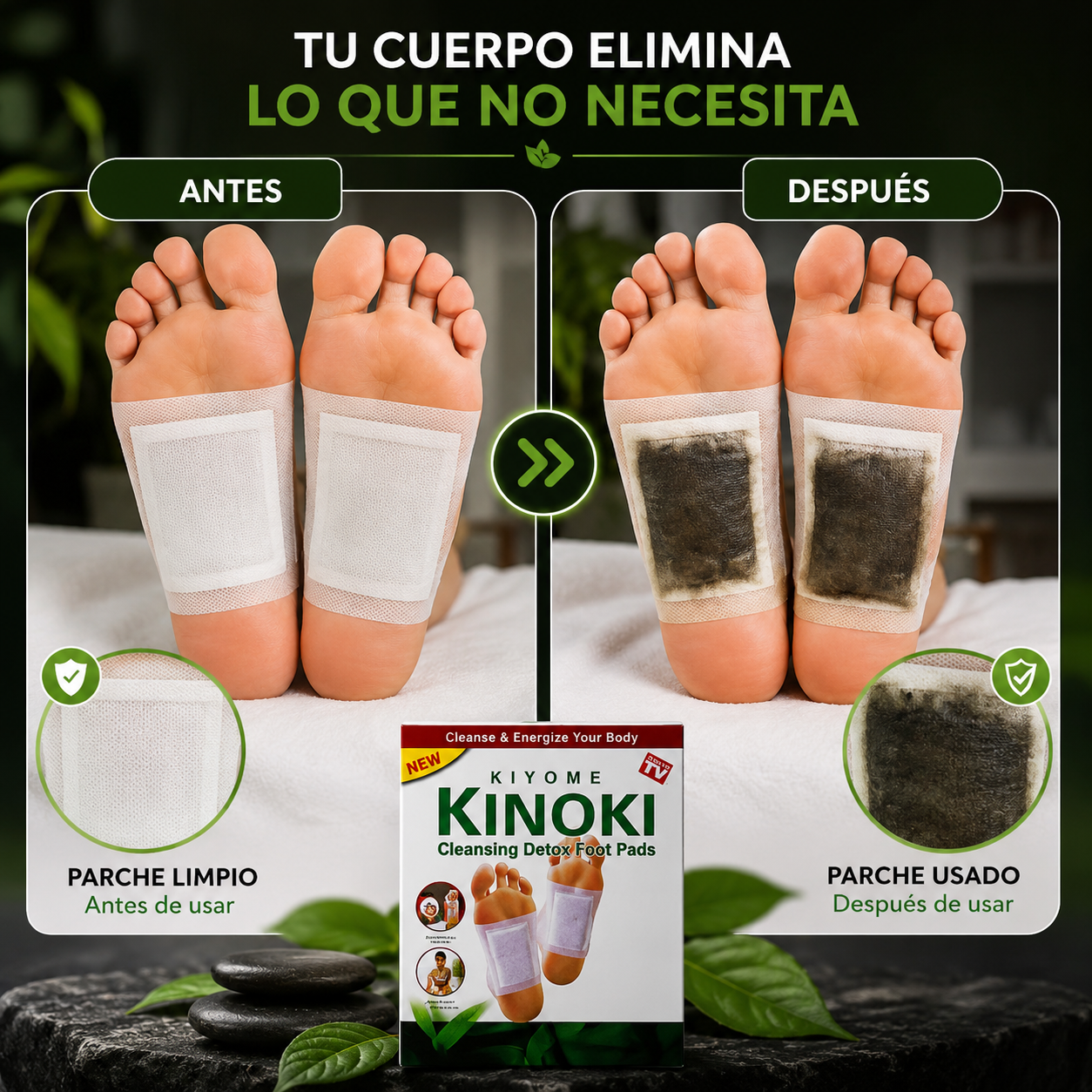 Parches Detox Kinoki Para Pies: Elimina toxinas de forma natural
